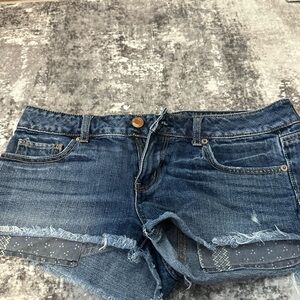 American Eagle Outfitters Distressed Blue Jean Shorts